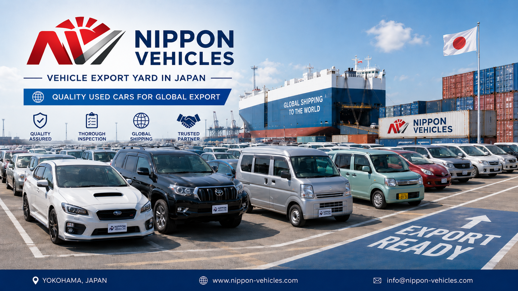 Vehicle export yard in Japan